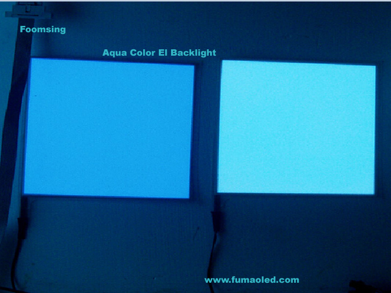 Customized Size Aqua Color El Backlight With 12V Inverter