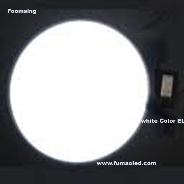 Circle Shape Pink Off White On 10cm EL Backlight With DC6v Battery Inverter