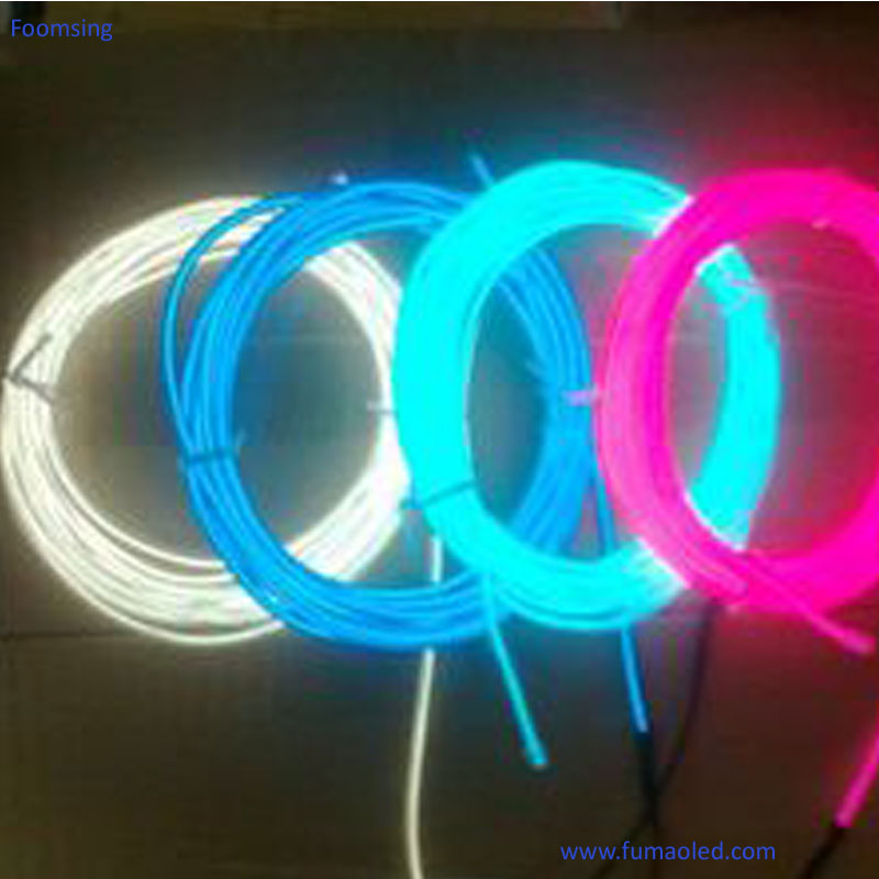 White Color EL Wire In Diameter 2.3mm For High Brightness Decoration